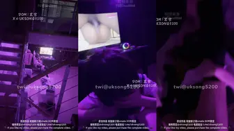 网吧内一边看片，一边有song老师口交吞精，侧面露脸，极品神颜下